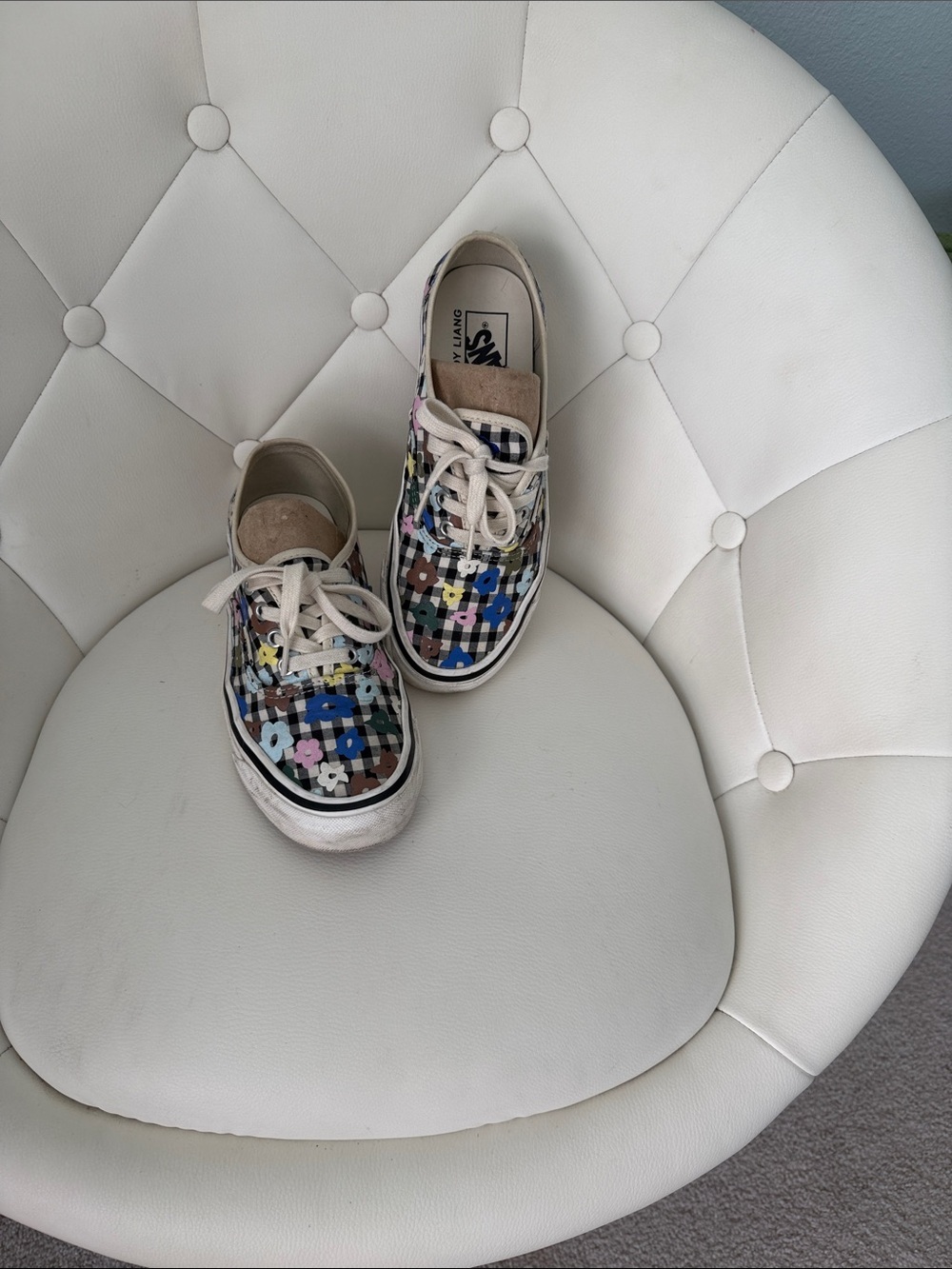 VANS X SANDY LIANG W7.5 Floral Check Plaid Sneakers - Multicolor - Picture 2 of 16